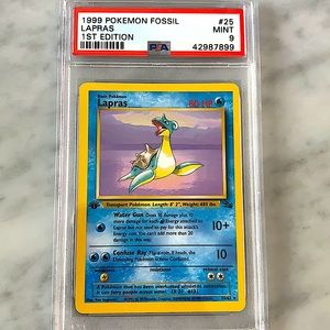 1999 Pokemon Fossil Lapras 1st Edition PSA9 #25
